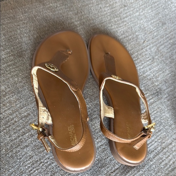 MICHAEL Michael Kors Brown Sandals for Women, Gold accents, size 7.5M - Picture 3 of 10